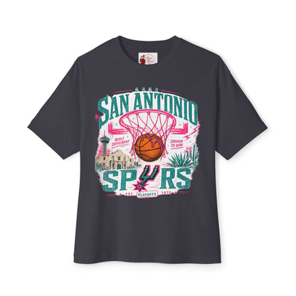 San Antonio Spurs Basketball Tee — Retro Hoop City Graphic