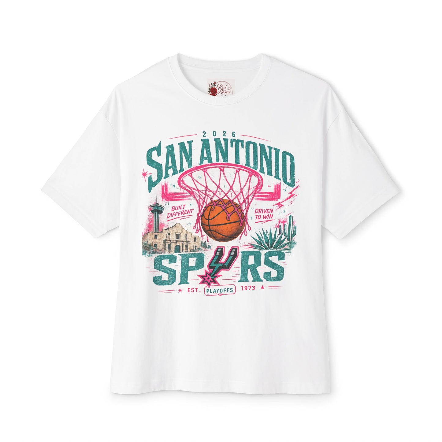San Antonio Spurs Basketball Tee — Retro Hoop City Graphic