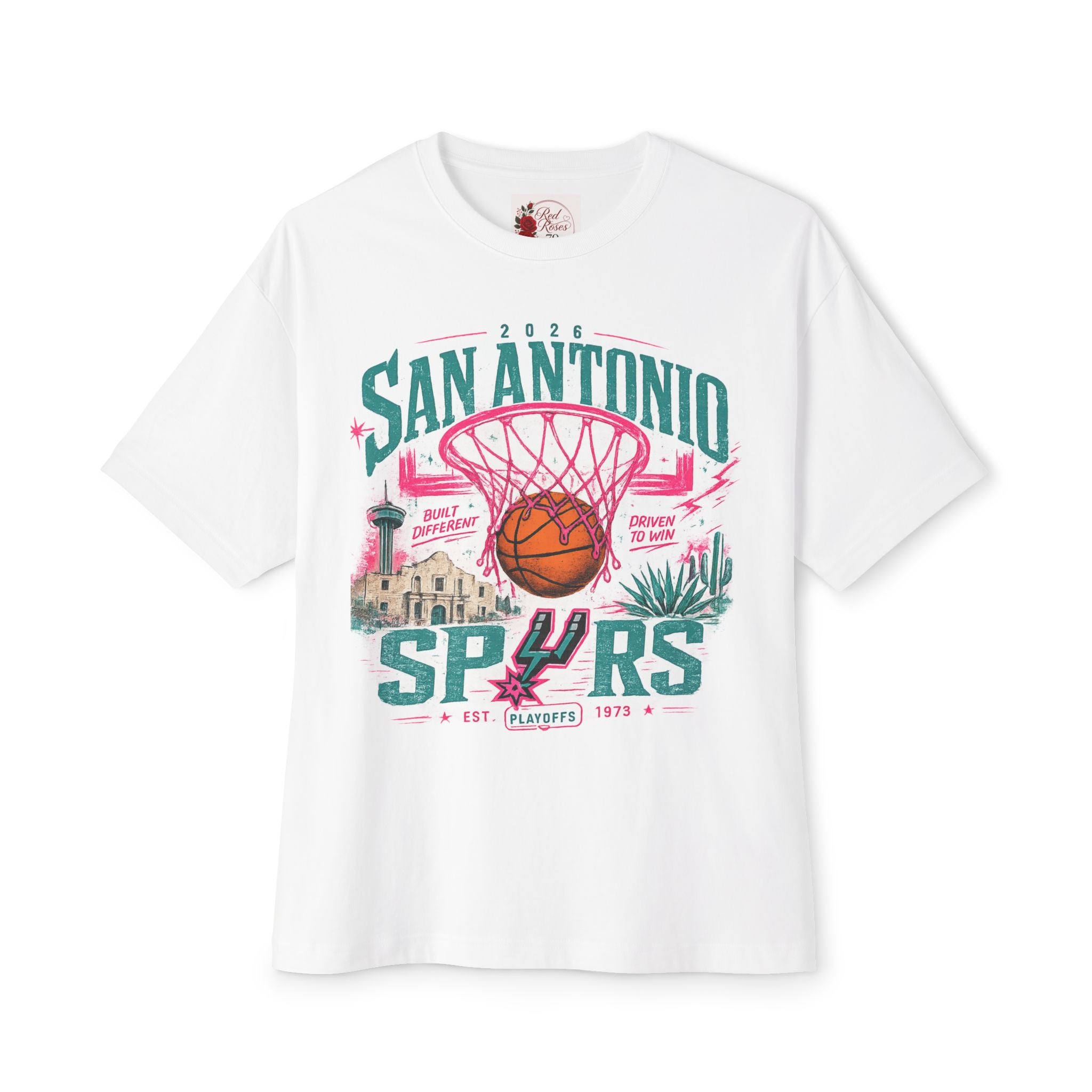 San Antonio Spurs Basketball Tee — Retro Hoop City Graphic