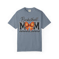 Basketball Mom T-Shirt — 'Basketball MOM' with Bow & Checkered Accent