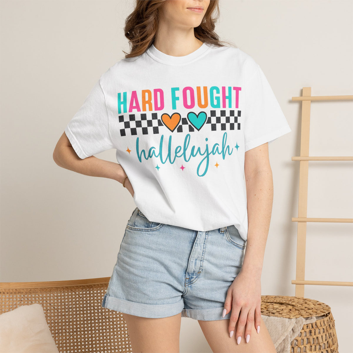 Hard Fought Hallelujah T-Shirt — Inspirational Retro Heart Graphic Tee