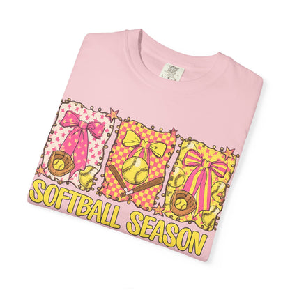 Softball Season T-Shirt — Cute Bow & Ball Graphic Tee