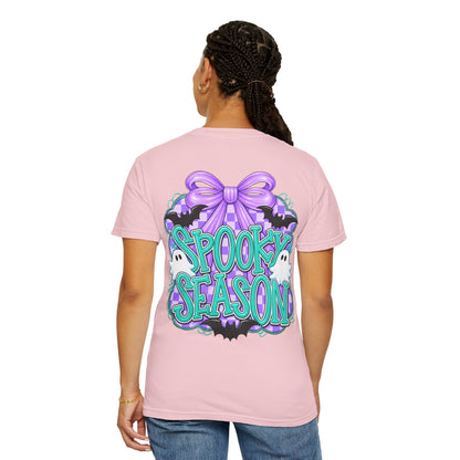 Spooky Season T-Shirt — Cute Purple Bow Ghosts Halloween Tee