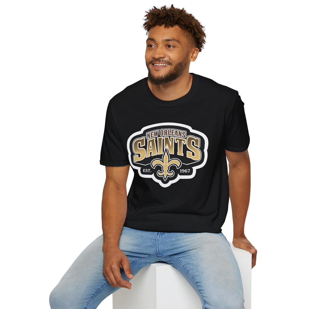 New Orleans Saints Logo T-Shirt — Vintage Fleur-de-Lis Football Tee