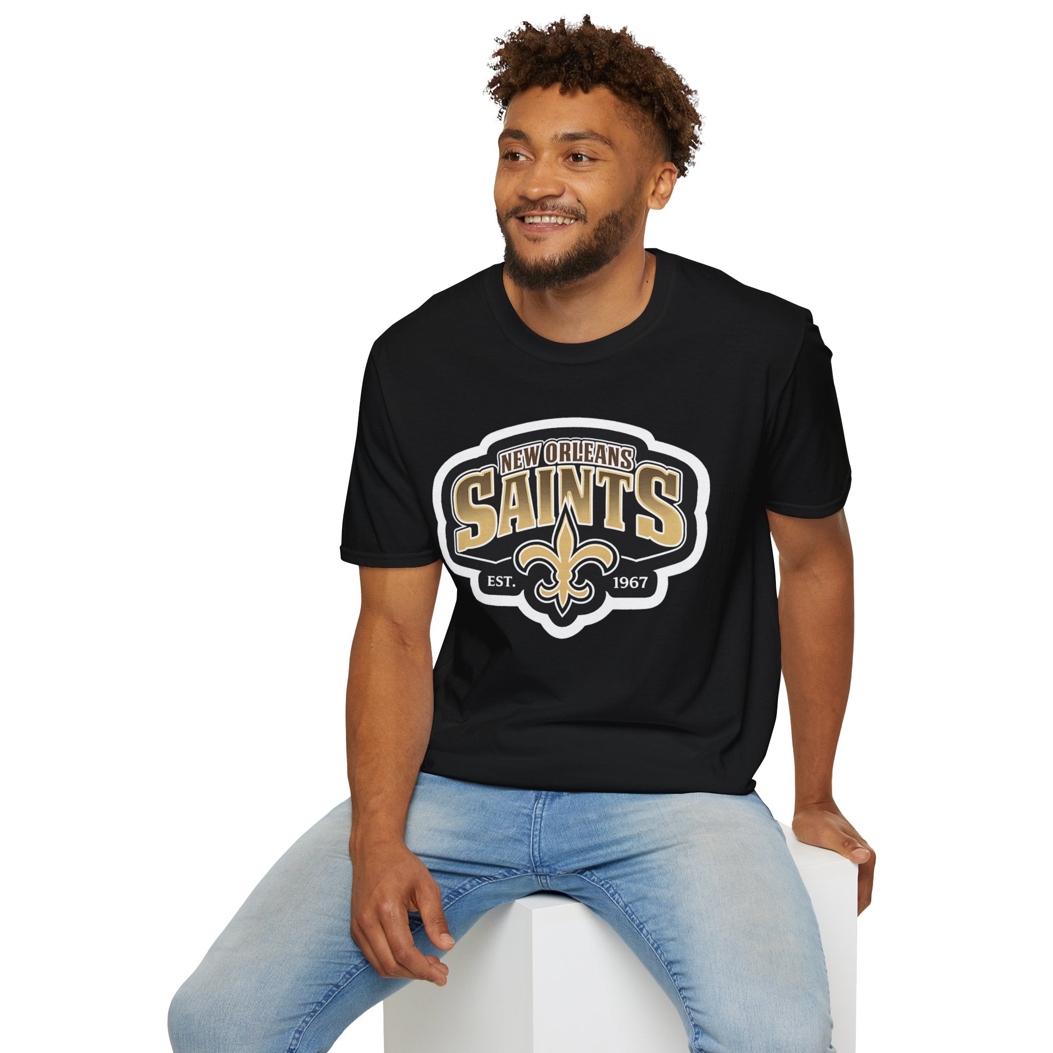 New Orleans Saints Logo T-Shirt — Vintage Fleur-de-Lis Football Tee