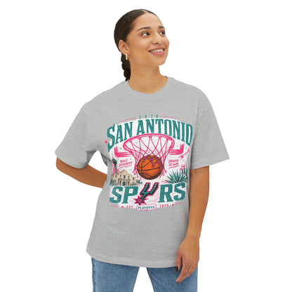 San Antonio Spurs Basketball Tee — Retro Hoop City Graphic