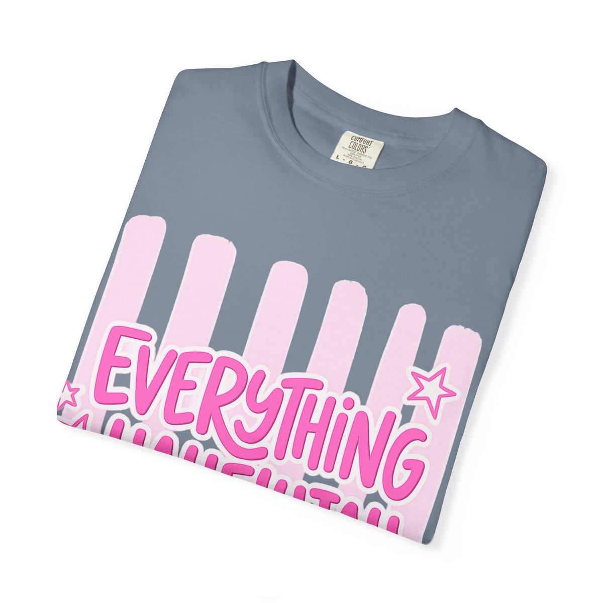 Everything Hallelujah T-Shirt — Pink Retro Stripe Graphic Tee
