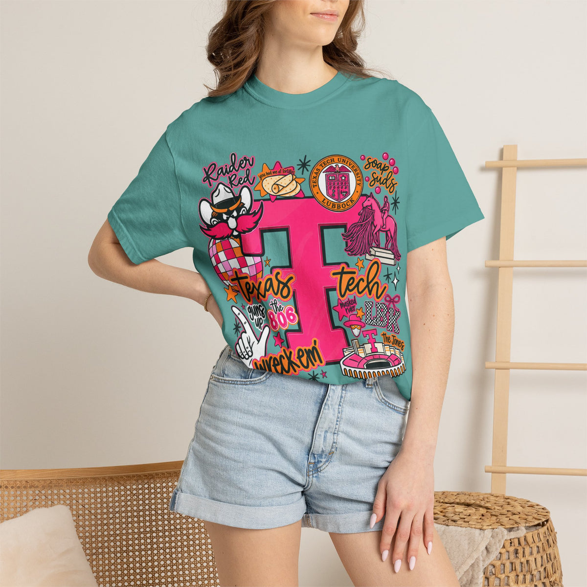 Texas Tech Collage T-Shirt — Red Raiders Icons & 'Wreck ’Em' Graphic
