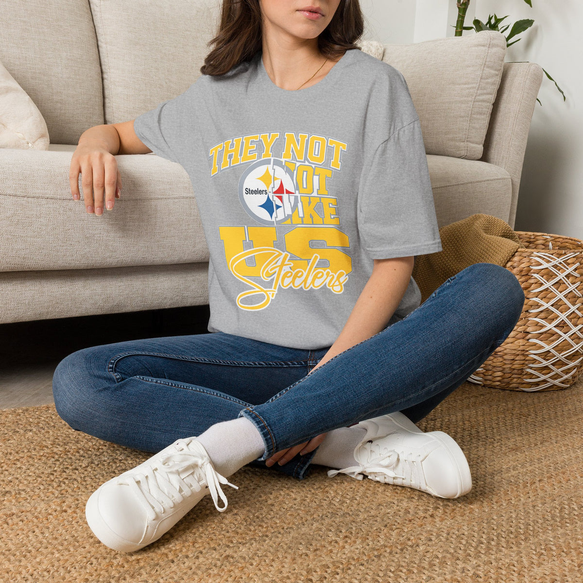 They Not Like Us Steelers T-Shirt — Vintage Yellow NFL Fan Tee