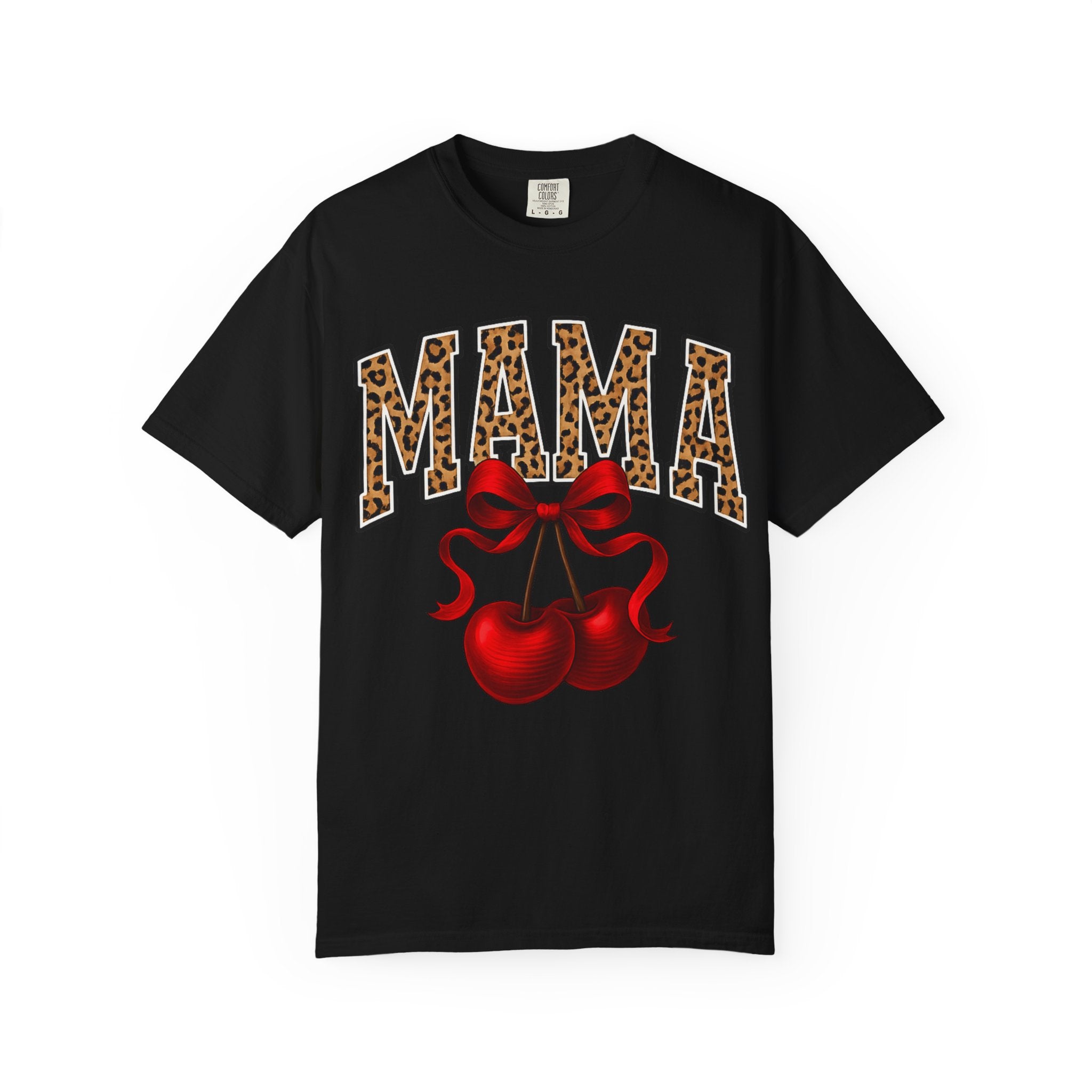 Mama Leopard Letters with Cherries T-Shirt