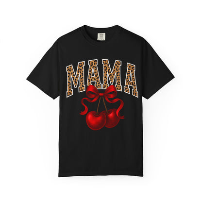 Mama Leopard Letters with Cherries T-Shirt