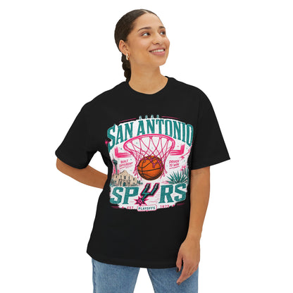 San Antonio Spurs Basketball Tee — Retro Hoop City Graphic