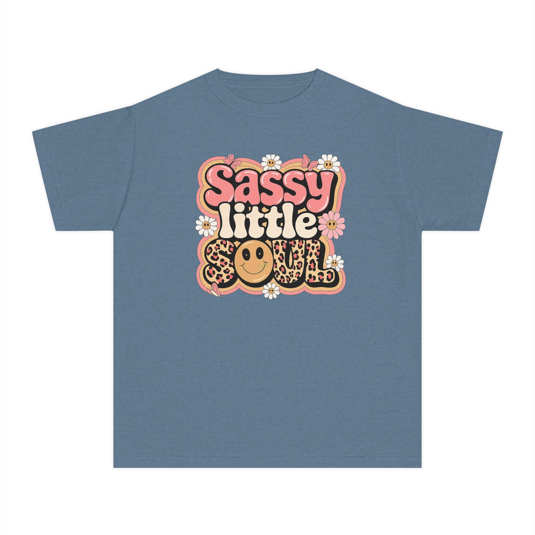 Youth Tee — "Sassy Little Soul" Retro Smiley Graphic