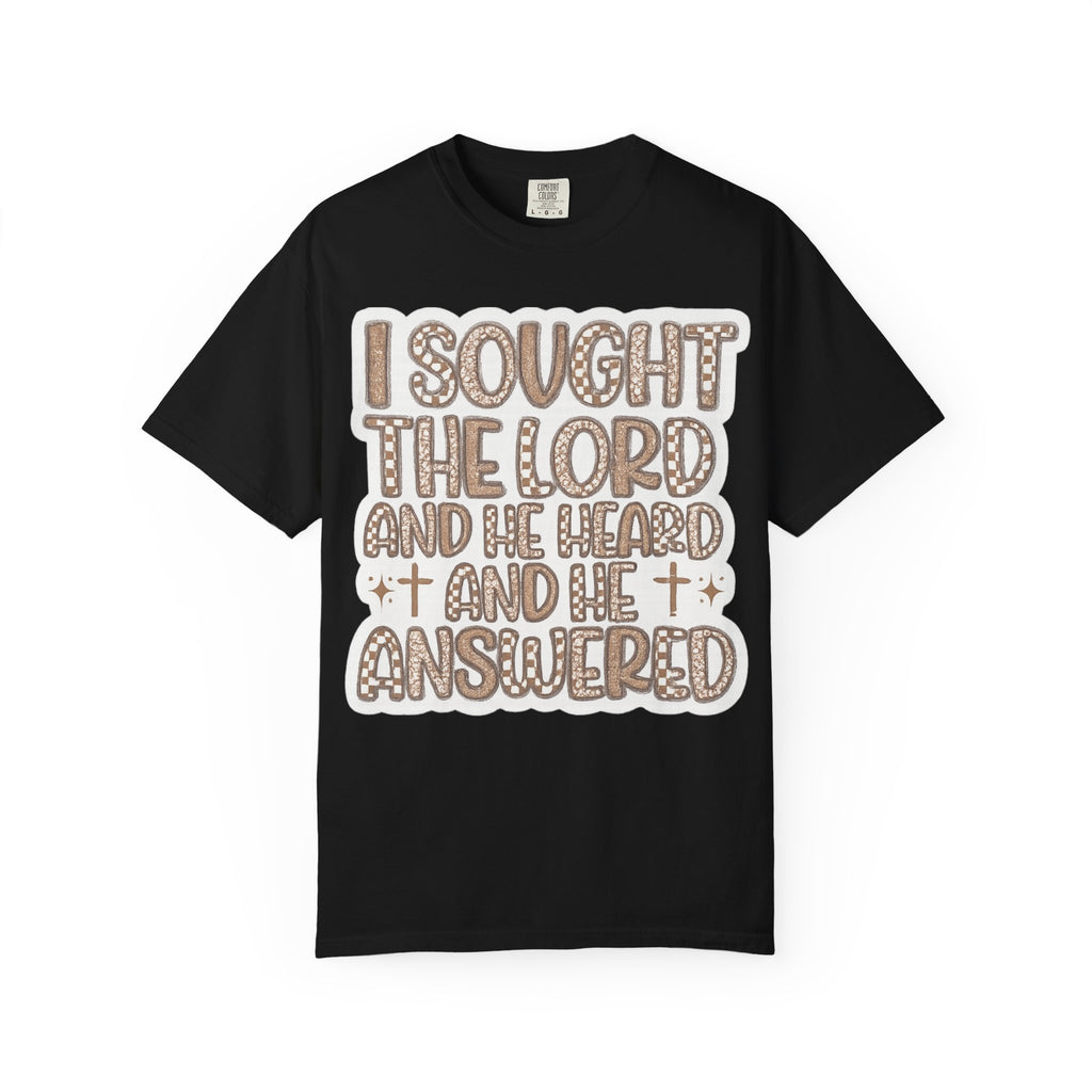 I Sought The Lord Christian T‑Shirt — Inspirational Faith Tee