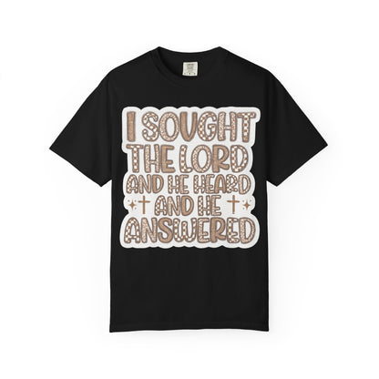 I Sought The Lord Christian T‑Shirt — Inspirational Faith Tee