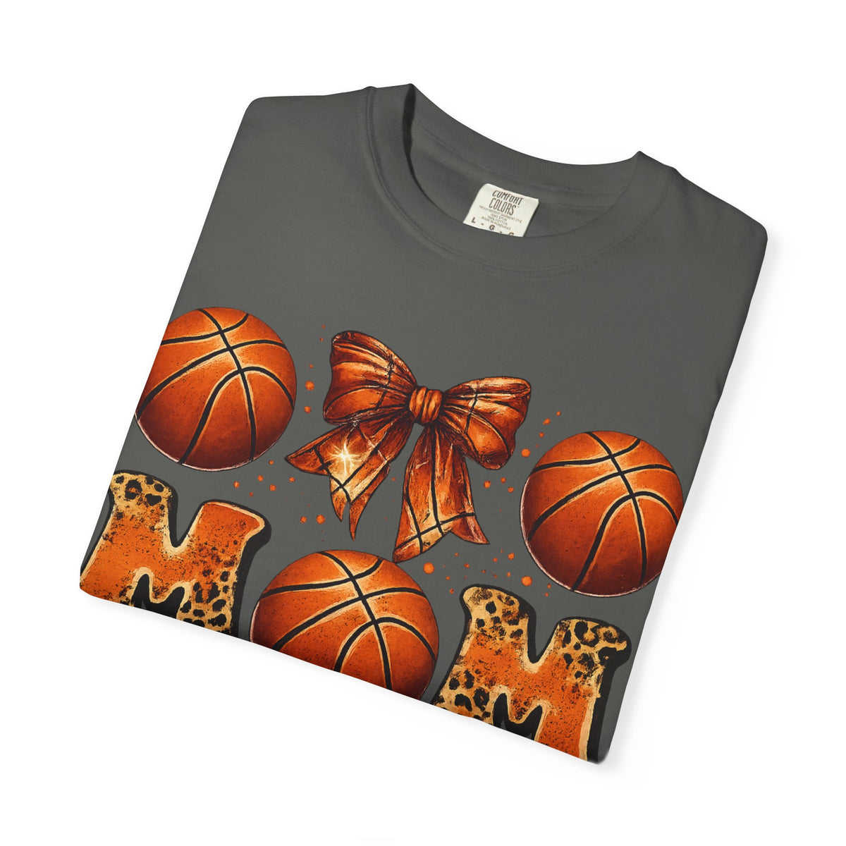 Basketball Mom T‑Shirt — Leopard Print Hoops Mother's Day Tee