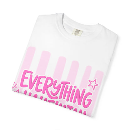 Everything Hallelujah T-Shirt — Pink Retro Stripe Graphic Tee