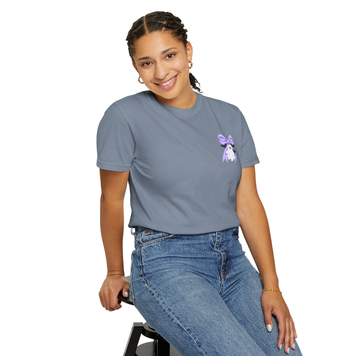 Spooky Season T-Shirt — Cute Purple Bow Ghosts Halloween Tee
