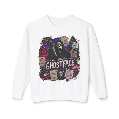 Ghostface Crewneck Sweatshirt – Halloween Horror Mask Graphic