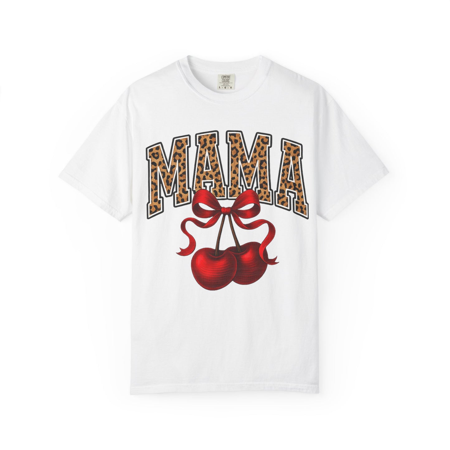 Mama Leopard Letters with Cherries T-Shirt