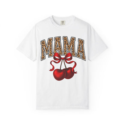 Mama Leopard Letters with Cherries T-Shirt