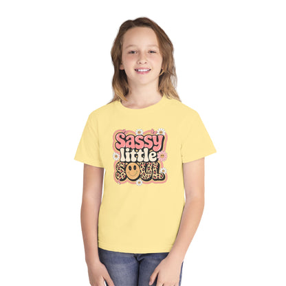 Youth Tee — "Sassy Little Soul" Retro Smiley Graphic