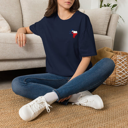 Texas Flag Outline T‑Shirt — Small Texas Map with Lone Star
