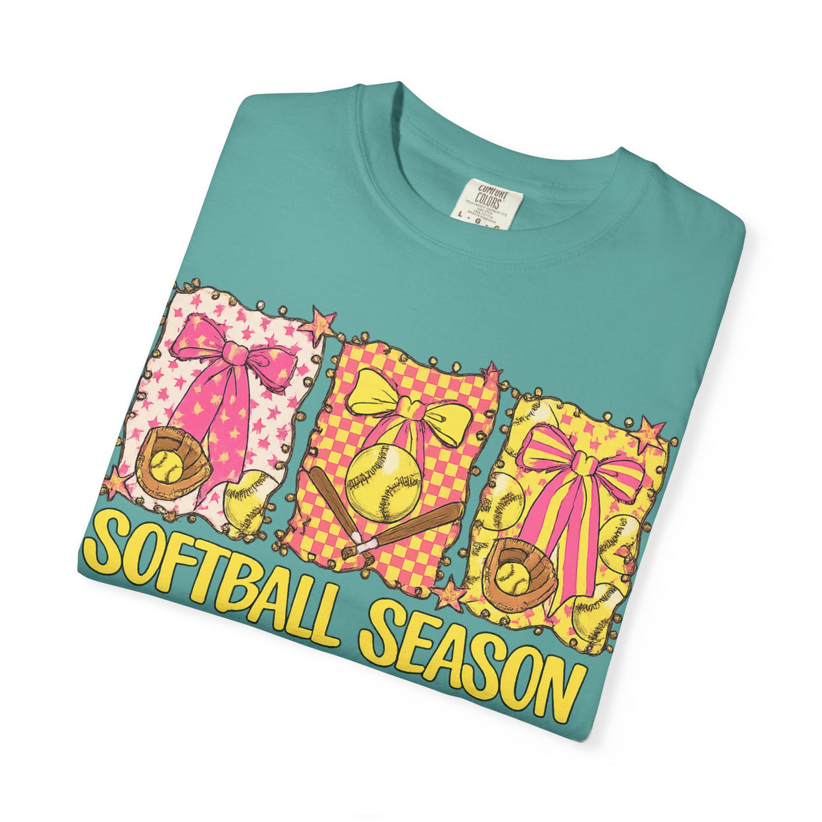 Softball Season T-Shirt — Cute Bow & Ball Graphic Tee