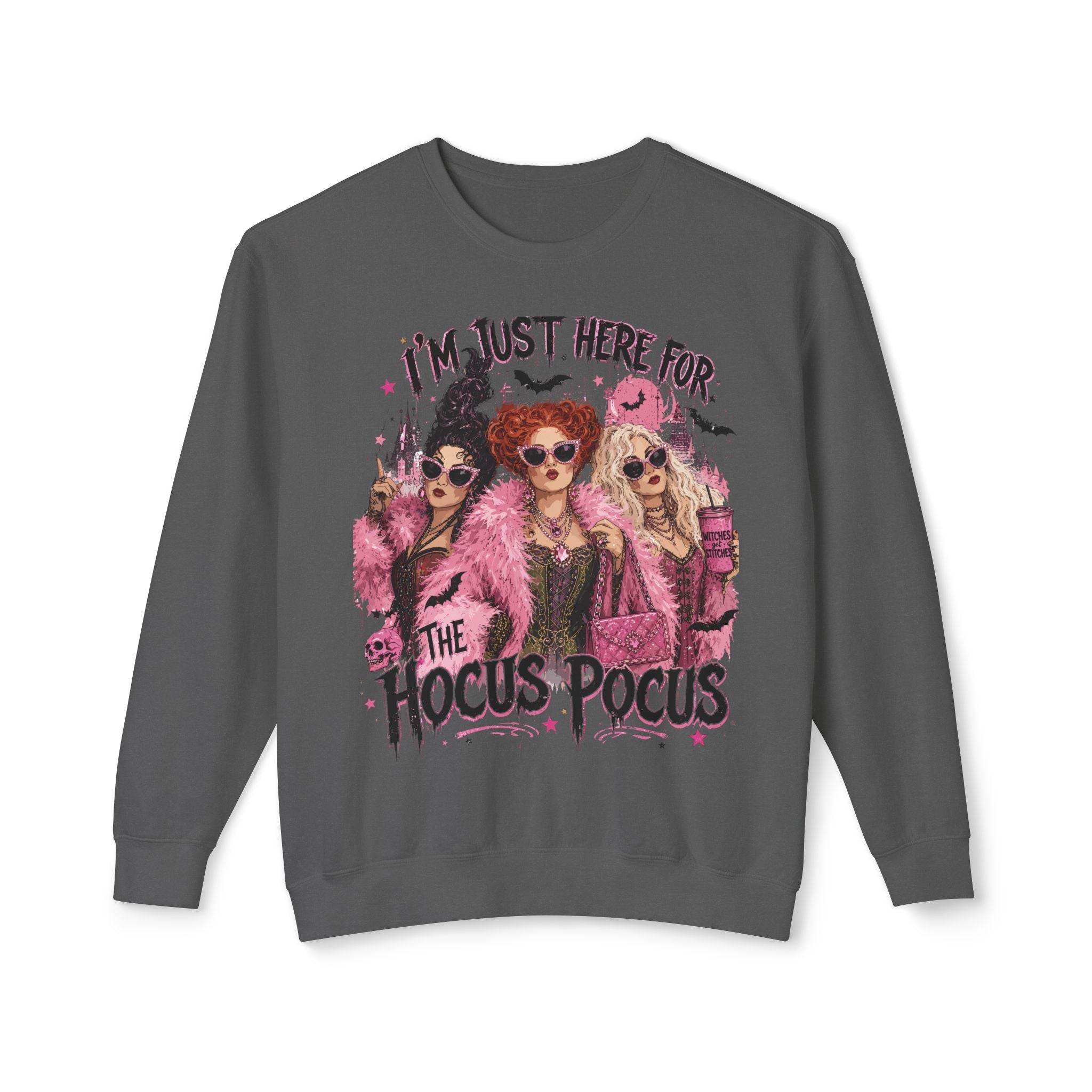 Hocus Pocus Crewneck Sweatshirt – "I'm Just Here for the Hocus Pocus" Halloween Pullover