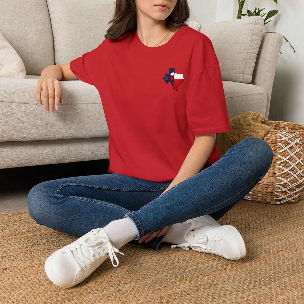 Texas Flag Outline T‑Shirt — Small Texas Map with Lone Star