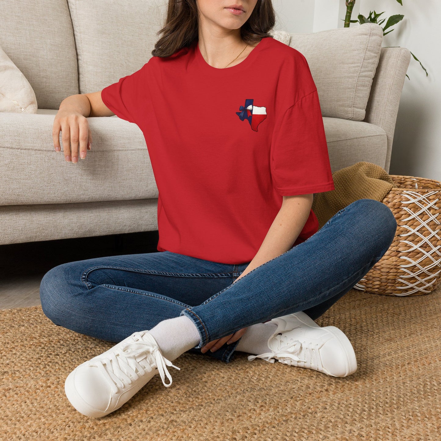 Texas Flag Outline T‑Shirt — Small Texas Map with Lone Star