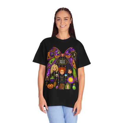 Hocus Pocus Witch Sisters T-Shirt — Halloween Bow Graphic Tee