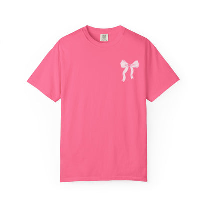 T-shirt — "Love Like Jesus" Pastel Cross & Bow Graphic