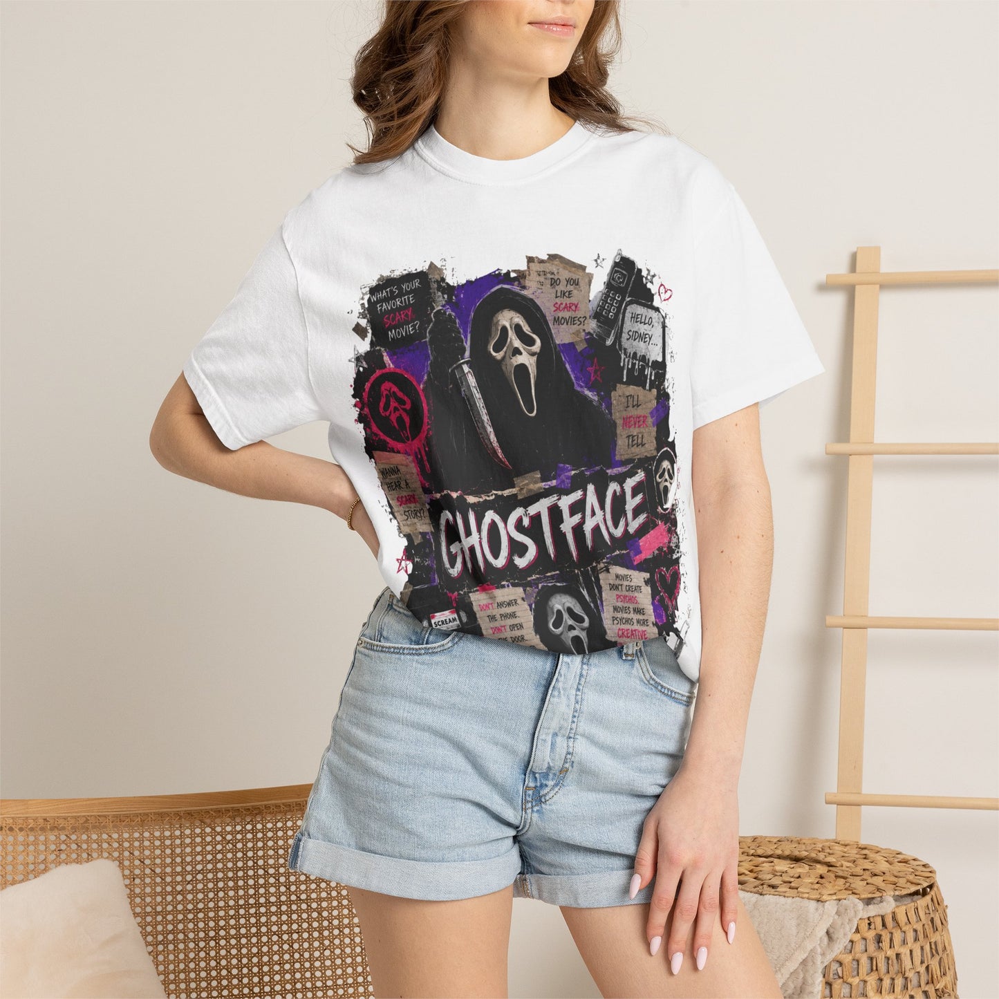 Ghostface Graphic T-Shirt — Horror Movie Scream Mask Tee
