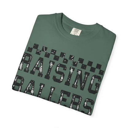 Raising Ballers T-Shirt — Vintage Checkerboard Kids Basketball Parent Tee