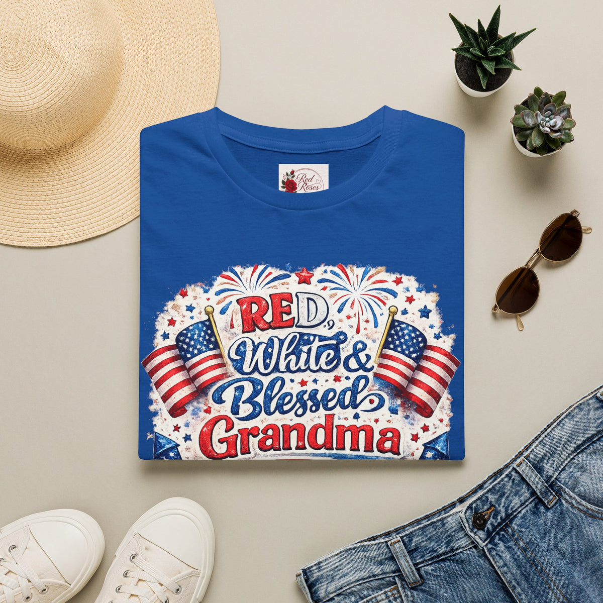 Red White & Blessed Grandma T-Shirt — Patriotic 4th of July Gift