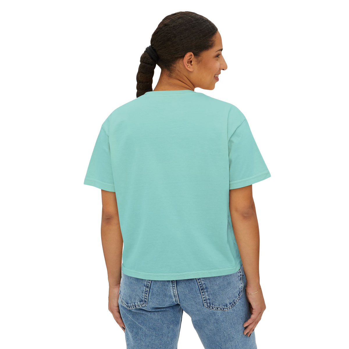 Leopard 'Boo' Halloween Women's Boxy Tee — Cute Pink Bow Spooky Graphic Shirt