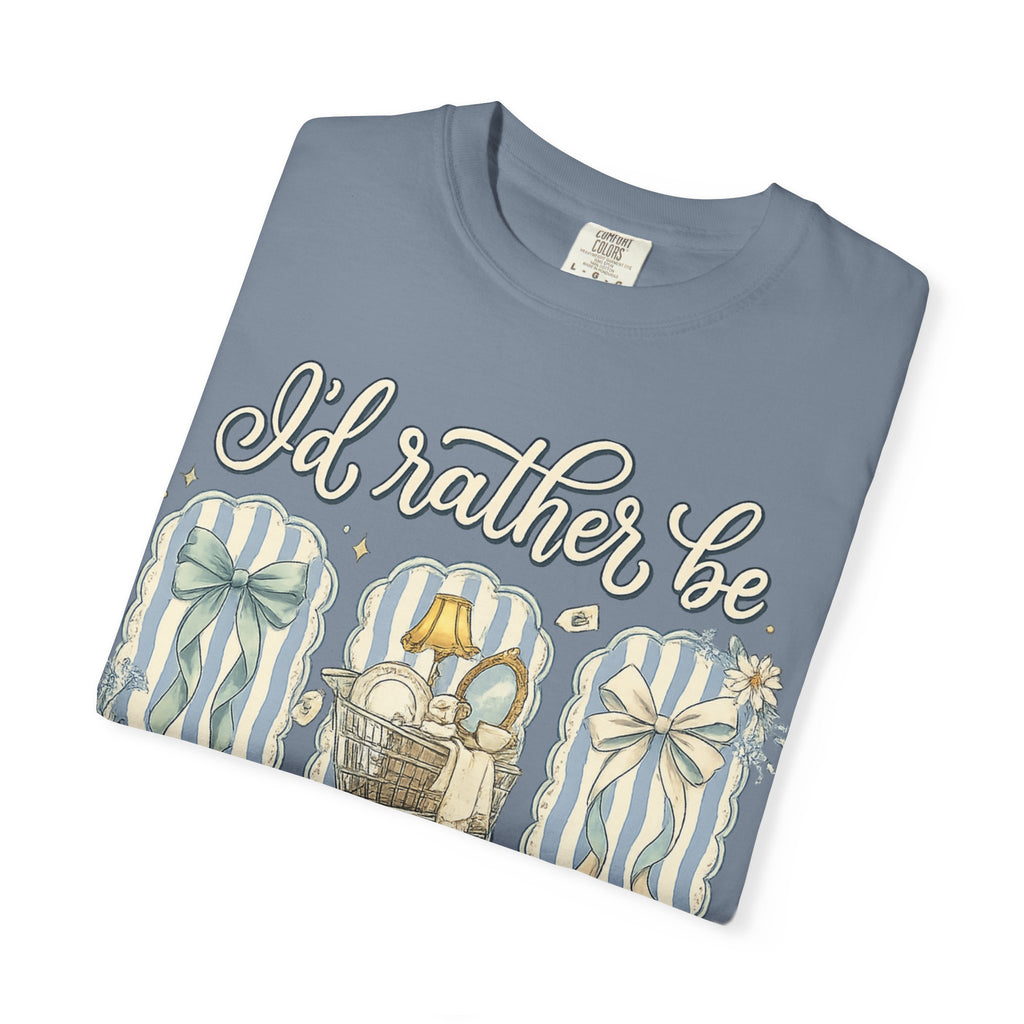 I'd Rather Be Thrifting T-Shirt — Vintage Cart Carton Graphic Tee for Thrift Lovers
