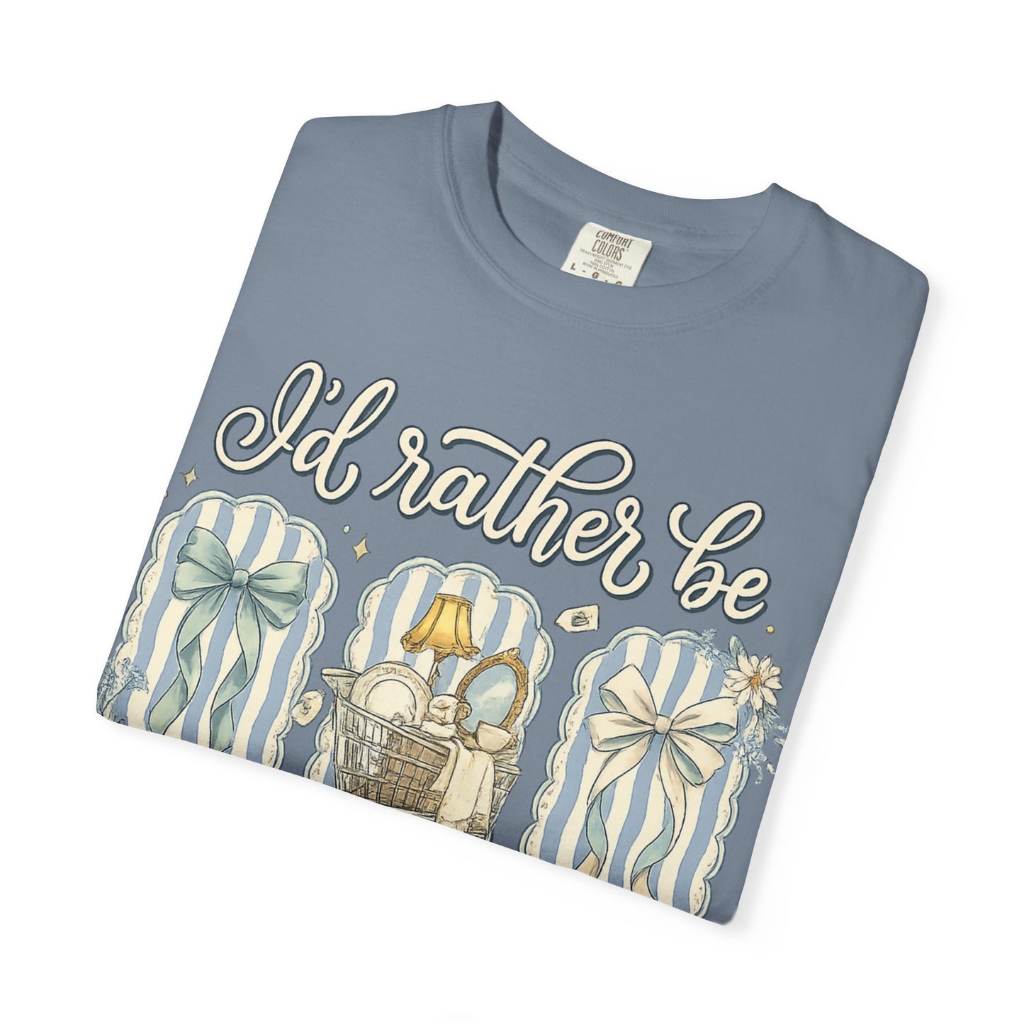 I'd Rather Be Thrifting T-Shirt — Vintage Cart Carton Graphic Tee for Thrift Lovers