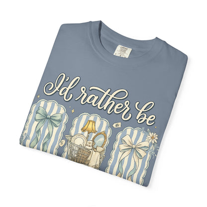 I'd Rather Be Thrifting T-Shirt — Vintage Cart Carton Graphic Tee for Thrift Lovers