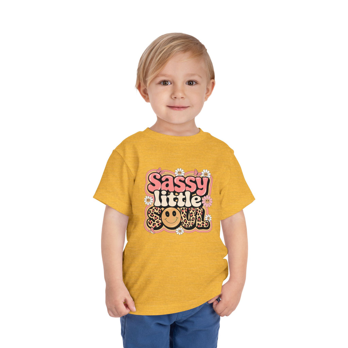 Toddler Tee — "Sassy Little Soul" Retro Flower Power Graphic