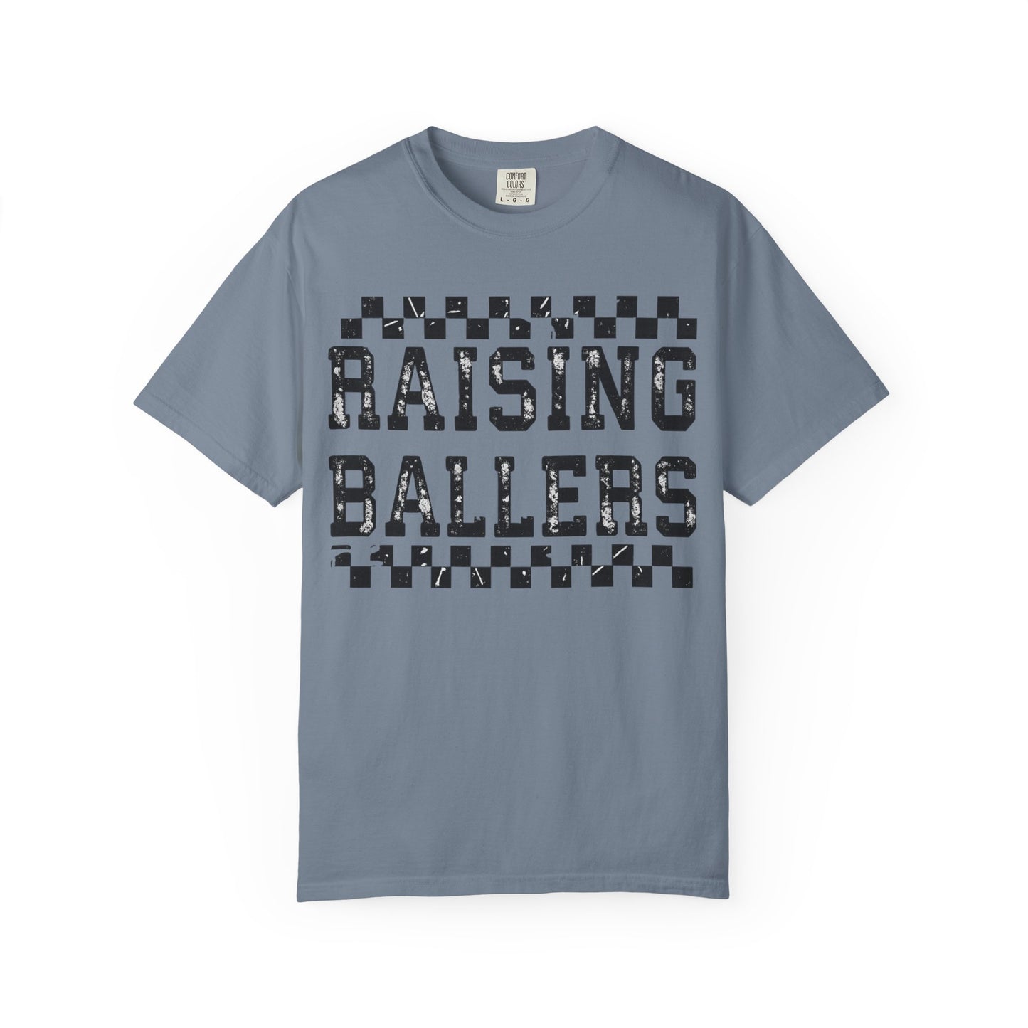 Raising Ballers T-Shirt — Vintage Checkerboard Kids Basketball Parent Tee