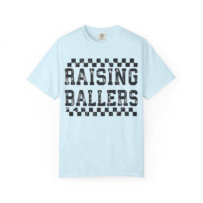 Raising Ballers T-Shirt — Vintage Checkerboard Kids Basketball Parent Tee