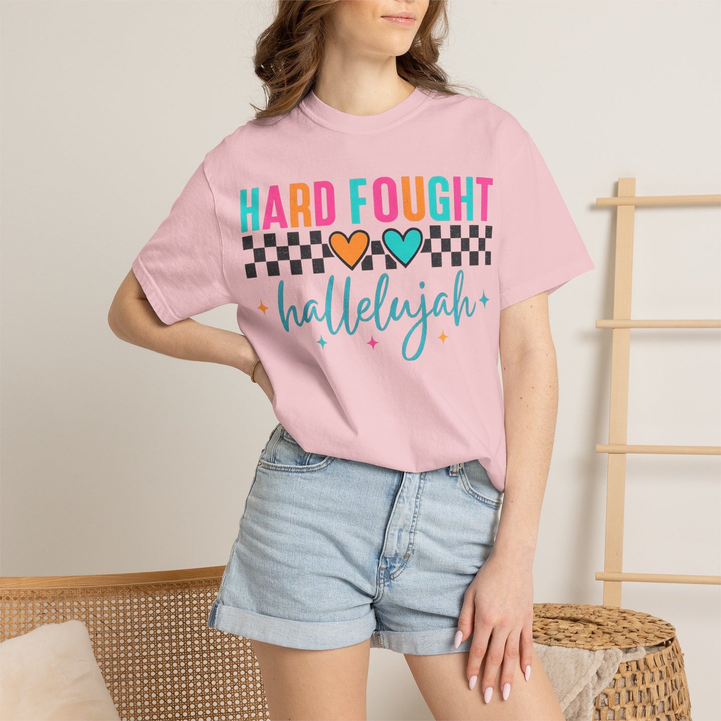 Hard Fought Hallelujah T-Shirt — Inspirational Retro Heart Graphic Tee