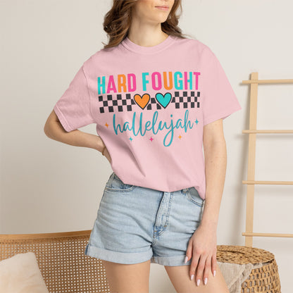 Hard Fought Hallelujah T-Shirt — Inspirational Retro Heart Graphic Tee