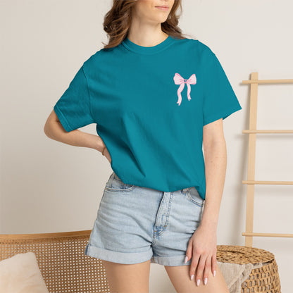 T-shirt — "Love Like Jesus" Pastel Cross & Bow Graphic
