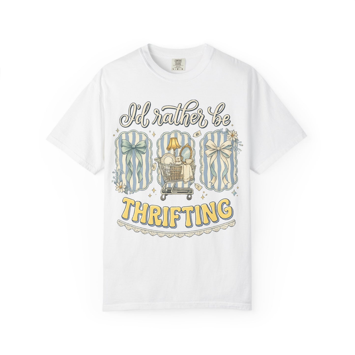 I'd Rather Be Thrifting T-Shirt — Vintage Cart Carton Graphic Tee for Thrift Lovers