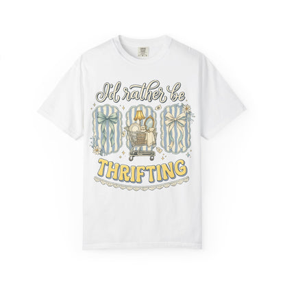 I'd Rather Be Thrifting T-Shirt — Vintage Cart Carton Graphic Tee for Thrift Lovers