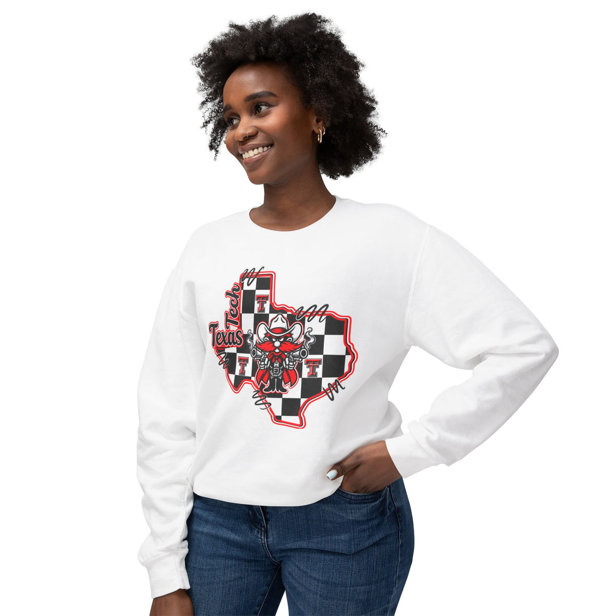 Texas Checkerboard Cowboy Crewneck Sweatshirt