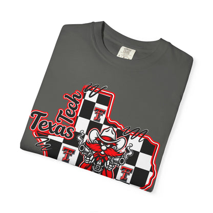Texas Checkered Bull T-Shirt — Retro Cowboy State Graphic Tee